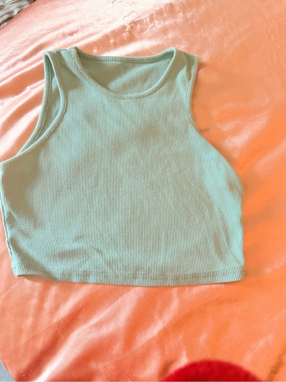 Ribbed Crop Tank Top - Mint